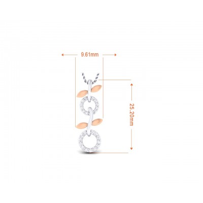 Paula Two tone 18k white & rose gold pendant with diamonds